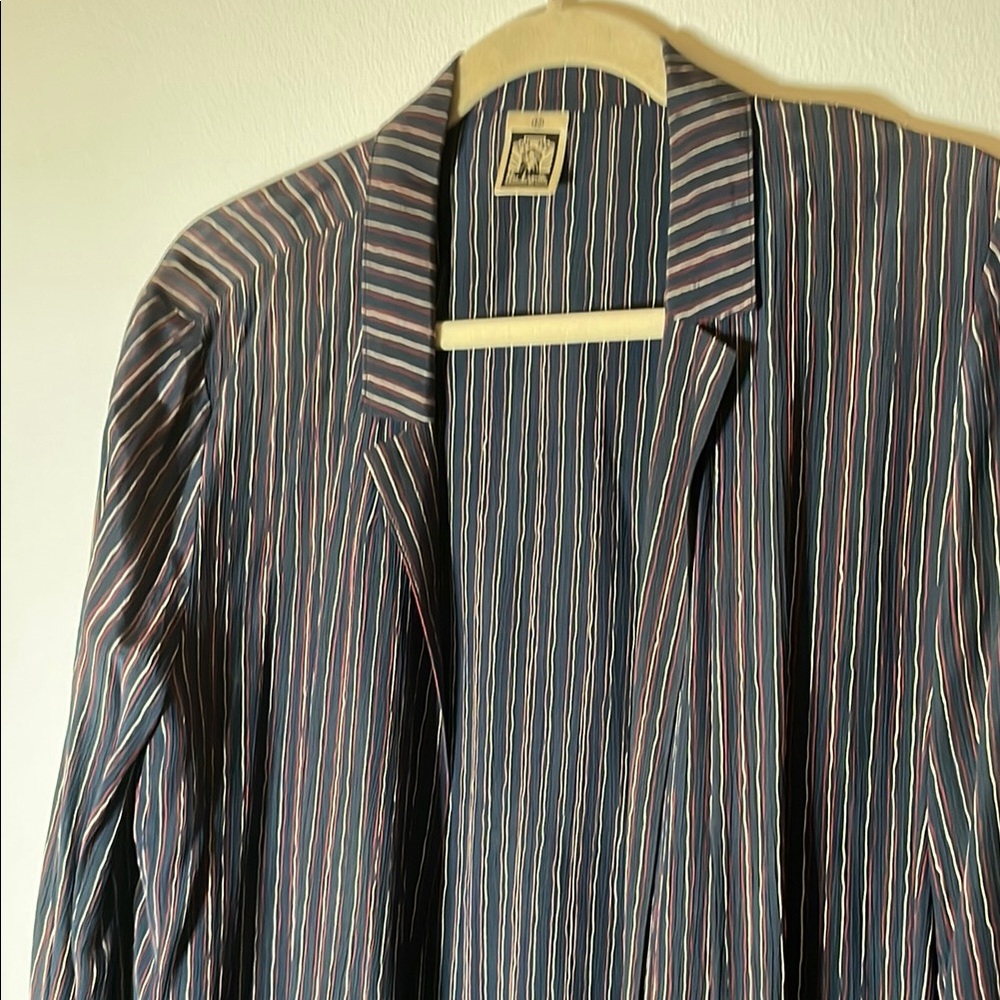 Striped Blazer with red, white and blue stripes.